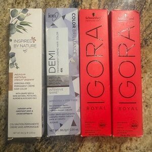 Schwarzkopf and Ion Hair Color Set. Dark brunette 4N & 4NV